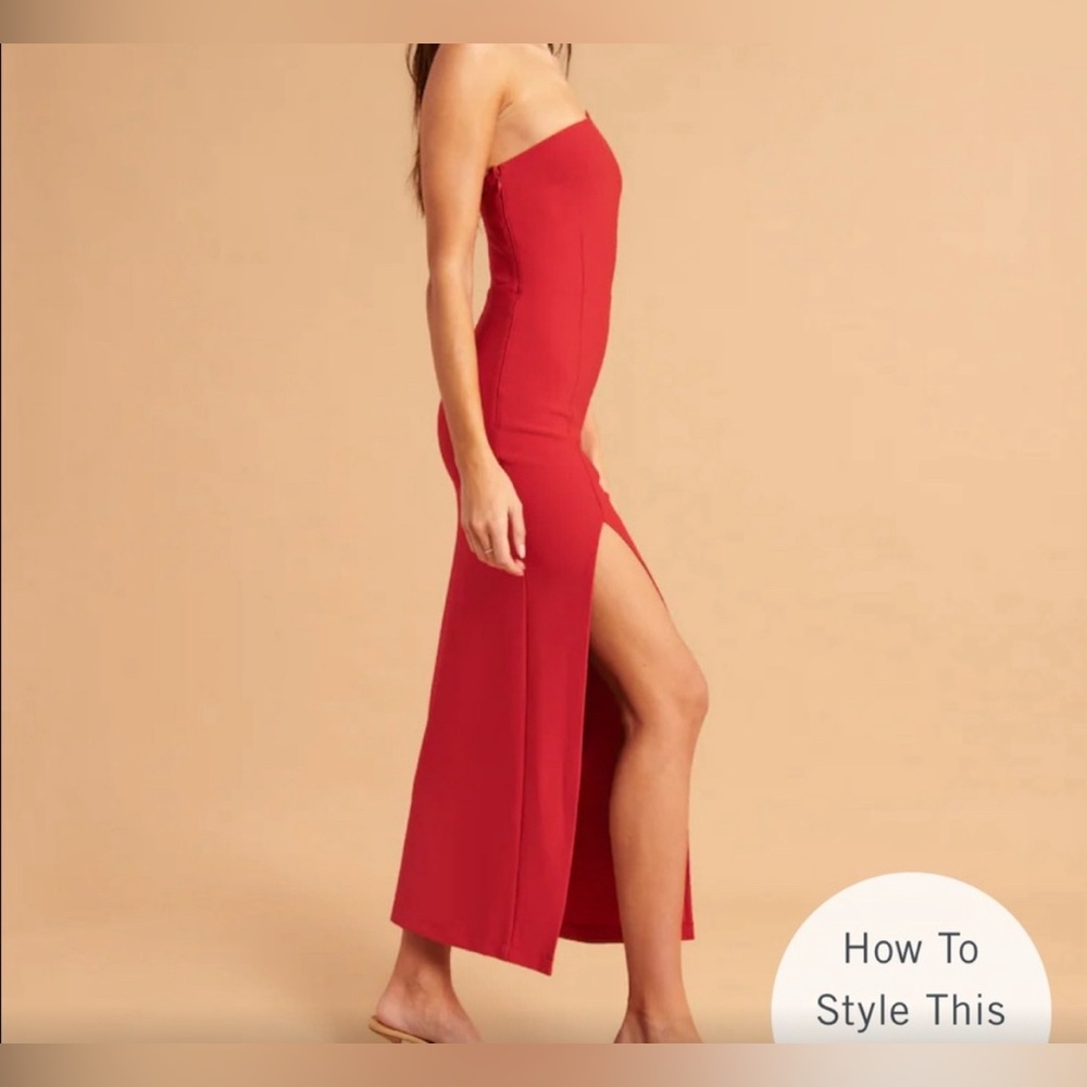 Abercrombie & Fitch Asymmetrical Red Dress - Picture 2 of 8